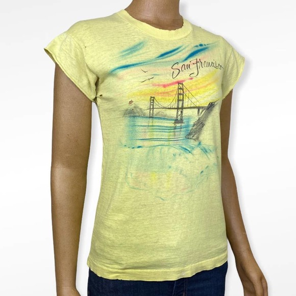 Vintage Airbrushed San Francisco Tee Single Stitched Size Small - Picture 5 of 11